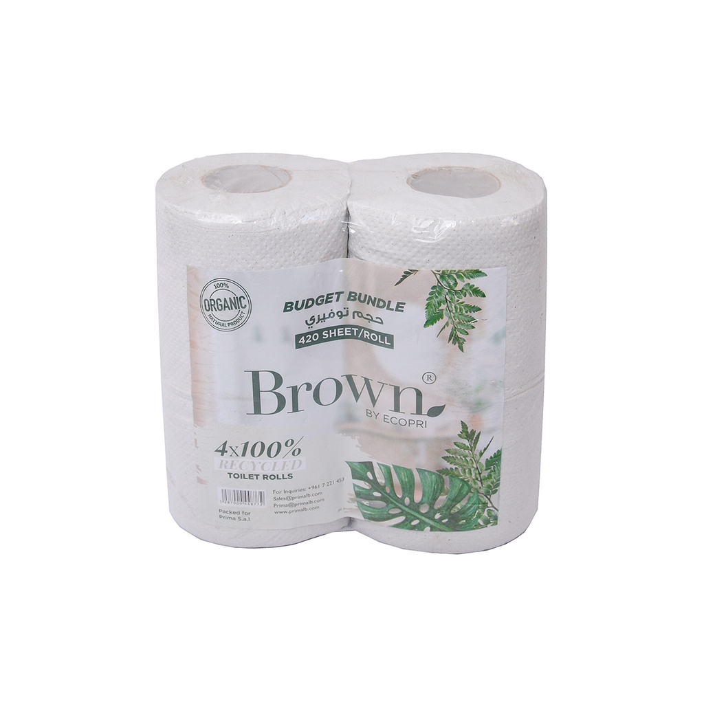 Toilet Roll Brown 420 Sheet * 4 Roll
